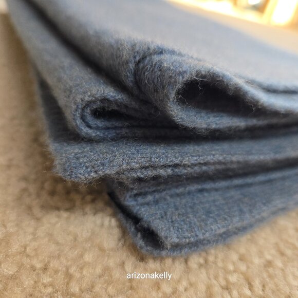 NWOT Margaret O'Leary Cashmere Scarf Greyish Blue - Picture 13 of 13